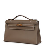 Hermes Kelly Pochette Etoupe Swift Gold Hardware