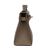Hermes Kelly Pochette Etoupe Swift Gold Hardware
