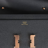 Hermes Constance Wallet To Go Black Epsom Rose Gold Hardware