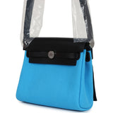 Hermes Herbag Zip 20 Mini Bleu Riviera Toile H Canvas and Black Vache Hunter Palladium Hardware