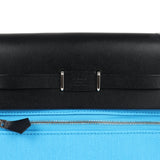 Hermes Herbag Zip 20 Mini Bleu Riviera Toile H Canvas and Black Vache Hunter Palladium Hardware