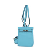 Hermes Mini Kelly Jump Backpack Celeste Swift Palladium Hardware