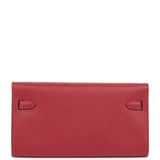 Hermes Kelly Wallet To Go Rouge Grenat Epsom Gold Hardware