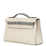 Hermes Special Order (HSS) Kelly Pochette Beton and Gris Meyer Swift Palladium Hardware