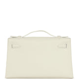 Hermes Kelly Pochette White Swift Gold Hardware