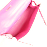 Pre-owned Hermes Kelly Pochette Fuchsia Ostrich Palladium Hardware