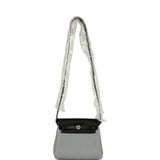 Hermes Herbag Zip 20 Mini Gris Pantin Toile Militaire Canvas and Black Vache Hunter Palladium Hardware