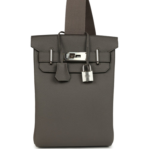 Hermes HAC A Dos PM Backpack Etain Togo Palladium Hardware
