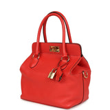 Pre-owned Hermes Sac Toolbox 20 Rouge Tomate Evercolor Gold Hardware