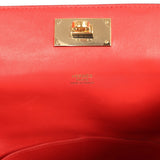 Pre-owned Hermes Sac Toolbox 20 Rouge Tomate Evercolor Gold Hardware