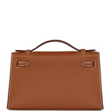 Hermes Kelly Pochette Gold Swift Palladium Hardware