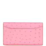 Hermes Constance To Go Wallet Bubblegum Ostrich Palladium Hardware