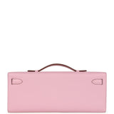 Hermes Kelly Cut Mauve Sylvestre Swift Rose Gold Hardware