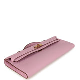 Hermes Kelly Cut Mauve Sylvestre Swift Rose Gold Hardware