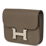 Hermes Constance Slim Wallet Etain Epsom Palladium Hardware