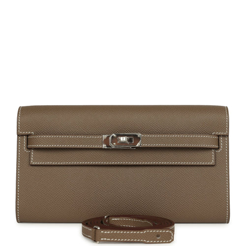 Hermes Kelly Wallet To Go Etoupe Epsom Palladium Hardware