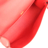 Hermes Kelly Pochette Rouge Radieux Swift Gold Hardware