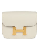 Hermes Constance Slim Wallet Craie Epsom Gold Hardware