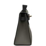 Pre-owned Hermes Special Order (HSS) Kelly Pochette Gris Meyer and Caban Swift Permabrass Hardware