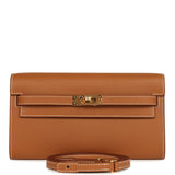 Hermes Kelly Wallet To Go Gold Epsom Gold Hardware