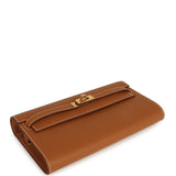 Hermes Kelly Wallet To Go Gold Epsom Gold Hardware
