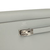 Hermes Kelly Wallet To Go Gris Pantin Epsom Palladium Hardware