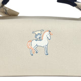 Hermes Bride A Brac Cabriole GM Gris Perle and Bleu Canvas Palladium Hardware