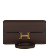 Hermes Constance Wallet To Go  Moka Evercolor Gold Hardware