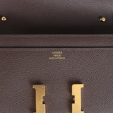 Hermes Constance Wallet To Go  Moka Evercolor Gold Hardware