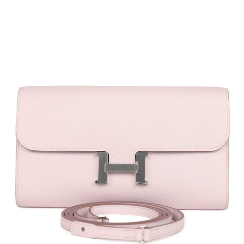 Hermes Constance Wallet To Go Mauve Pale Evercolor Palladium Hardware