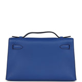 Hermes Kelly Pochette Bleu Royal Swift Palladium Hardware