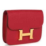 Hermes Constance Slim Wallet Rubis Epsom Gold Hardware
