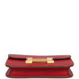 Hermes Constance Slim Wallet Rubis Epsom Gold Hardware