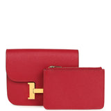 Hermes Constance Slim Wallet Rubis Epsom Gold Hardware