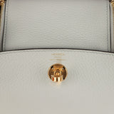 Hermes Mini Lindy Bleu Pale Clemence Gold Hardware