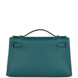 Hermes Kelly Pochette Vert Bosphore Swift Palladium Hardware