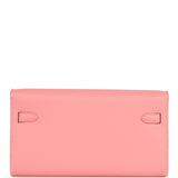 Hermes Kelly Wallet To Go Rose Confetti Epsom Palladium Hardware