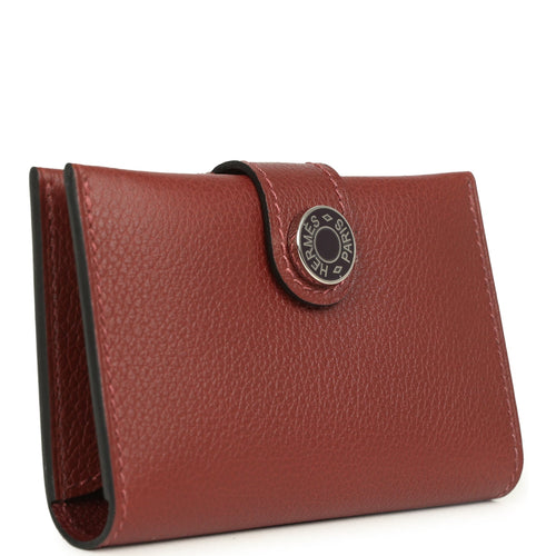 Hermes R.M.S Card Holder Rouge H Evercolor Lacquered Palladium Hardware