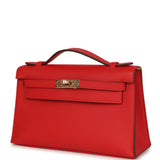 Hermes Special Order (HSS) Kelly Pochette Rouge de Coeur Verso Swift Permabrass Hardware