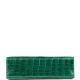 Hermes Kelly Pochette Vert Emeraude Shiny Alligator Gold Hardware