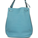 Pre-owned Hermes So Kelly 22 Blue Jean Togo Palladium Hardware