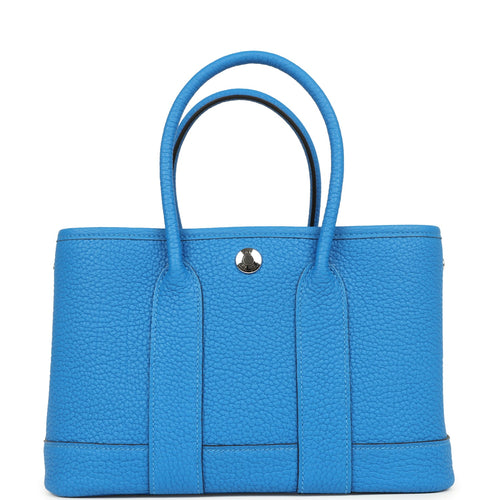 Hermes Garden Party Neo 23 Bleu Hydra Negonda Palladium Hardware