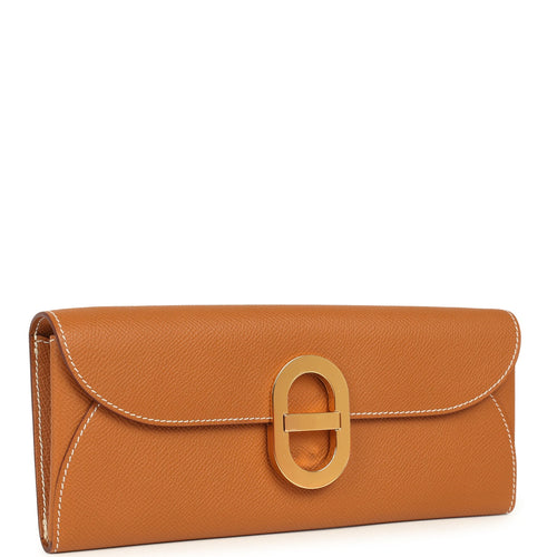 Hermes Maillon Chaine d' Ancre Wallet to Go Gold Epsom Gold Hardware