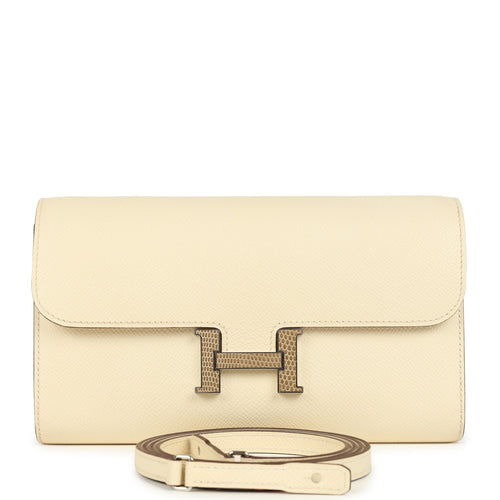 Pre-owned Hermes Constance Wallet To Go Nata Epsom Marquette Palladium Hardware