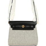 Hermes Herbag Zip 20 Mini Ecru and Black Toile H Canvas and Black Vache Hunter Gold Hardware