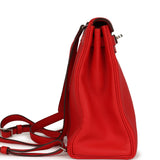 Hermes Kelly Ado II Backpack Rouge De Coeur Clemence Palladium Hardware