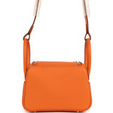 Hermes Mini Lindy II Orange Clemence Palladium Hardware