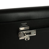 Hermes Kelly Elan "Cheval De Bois" Black and Multi Tadelakt Palladium Hardware