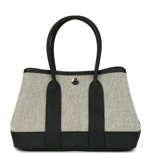 Hermes Garden Party Neo 23 Black-Ecru Toile H Canvas and Black Negonda Palladium Hardware