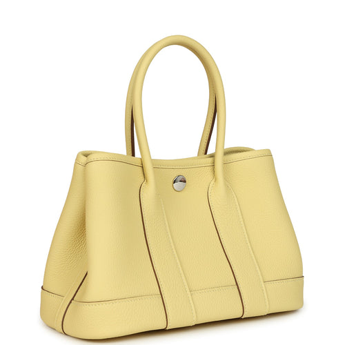 Hermes Garden Party Neo 23 Jaune Poussin Togo Palladium Hardware